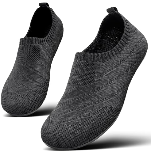 Sosenfer Chaussons pour femmes et hommes|Pantoufles souples avec semelle antidérapante en caoutchouc|Chaussures respirantes pour la maison,la salle de bain et l'hôtel-HEISE-38