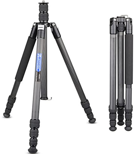 Trípode de Fibra de Carbono de 188cm de Altura, ARTCISE AS35C Trípode de Viaje Ligero y portátil. Trípode Reflex de 4 Secciones, Columna Central incorporada, para Sony Nikon Canon DSLR: 20kg