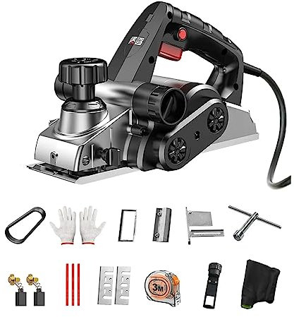 Toplionace Rabot à Bois électrique 220V, 1300W 16000RPM Outils de Menuiserie de Machine de Rabotage de Coupe de Bois de Bricolage