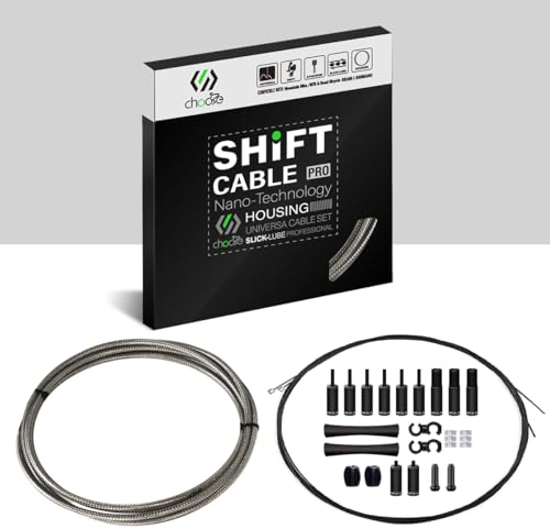 Chooee 2xPro MTB Schaltzug Set，Bowdenzug Fahrrad Für Shimano/SRAM Schaltzugset,Titan Silber