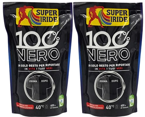 Detergente In Polvere, Ravviva Tessuti, 100% NERO. Un Solo Gesto Per Riportare In Vita I Tuoi Neri. Pronto All'Uso, Direttamente In Lavatrice A 40° - 400g (2 Confezioni)