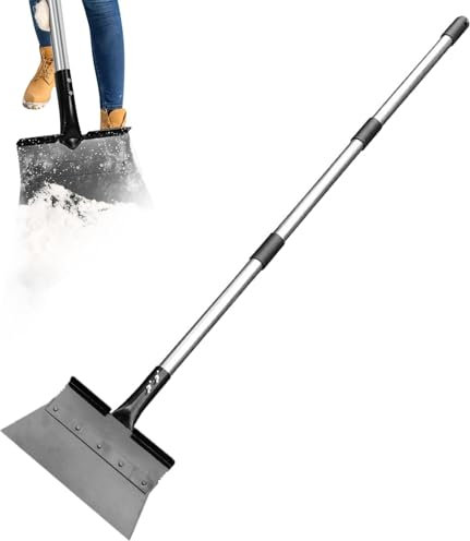 Jlobnyiun Pelle Plate d'aménagement paysager, Pelle à Bord Plat, grattoir à Glace Robuste pour Jardin, grattoir à Neige avec poignée réglable, Pelle multifonctionnelle pour Le Retrait