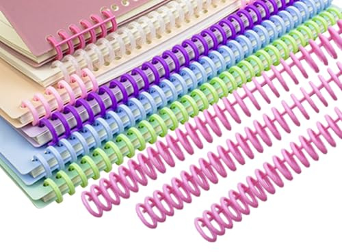 Peignes de Reliure 34 Trous 15 mm, 10Pcs Spirale Reliure en Plastique A4 Facile à Utiliser Baguettes de Reliure pour l'étude de Bureau et un Usage (Roseate)