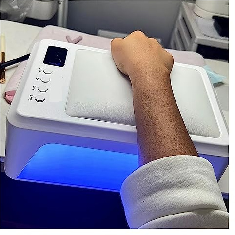 LED UV Nagellampa, LED UV Nagellampa 72W Läder Handkudde Nagellampa Kraftfull manikyr Nageltorklampa 2 i 1 Nail Dyer Dubbla ljuskällor 60 LED UV Torklampa,för Hem och Nagelsalong