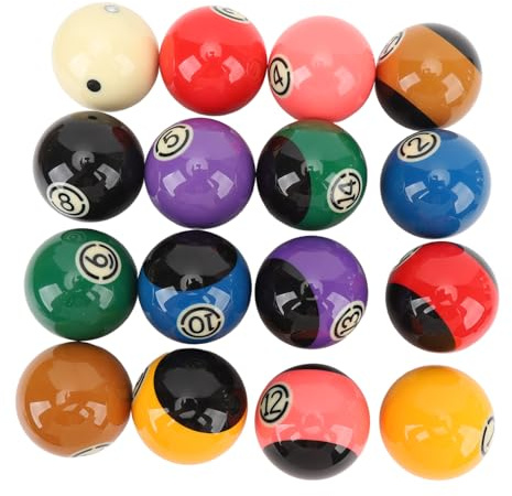 POENVFPO Palle da Biliardo da 2,25 Pollici, Set di Palle da Biliardo in Stile TV Set di Palline da Biliardo in Resina Ad Alta Attrito Resistente alle Palle da Biliardo per Il Torneo