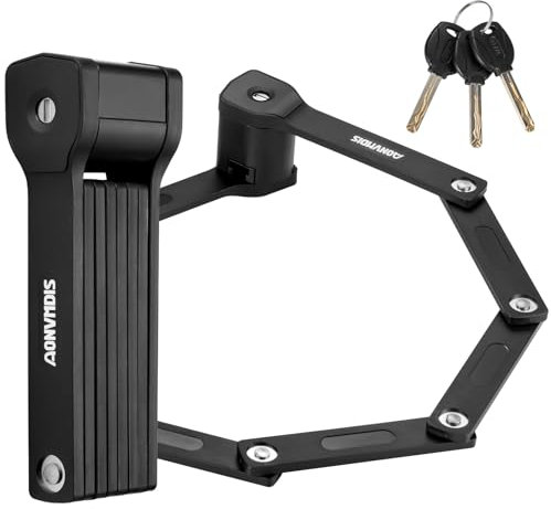 Aonvmdis Folding Bike Lock Bicycle Scooter Folding Locks with 3Keys Heavy Duty Bike Lock with Easy Mounting Bracket Alloy Steel Foldable Lock