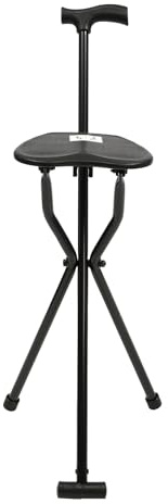 Walking Stick, Walking Cane, Cane Chair, Folding Cane with Seat is 35.4 Inches Tall, and Supports up to 249.12lbs