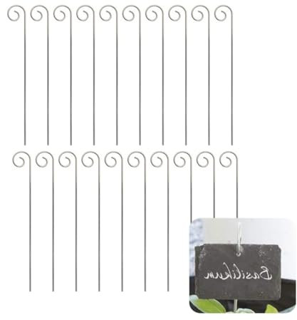 Lot de 20 porte-étiquettes de jardinage en acier au carbone durable avec revêtement antirouille, insert en métal de 20 cm, convient pour placer différents types d'étiquettes de plantes dans les
