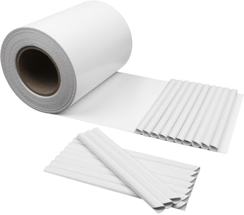 HENG FENG Pantalla de Privacidad para Vallas de PVC, 35m x 19cm - Malla de Ocultación para Vallas 450g/m², Resistente a la Intemperie y UV - Incluye 20 Clips de Montaje, Blanco
