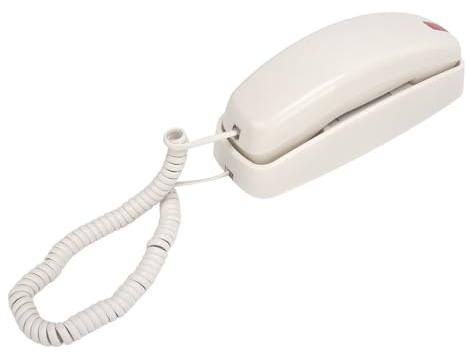 ZASCHMOY Seniorvänlig Sladdad Hemtelefon med Volymkontroll och Väggmonterbar Design - Big Button Beige Fasta Telefon för Enkel Användning (Beige)