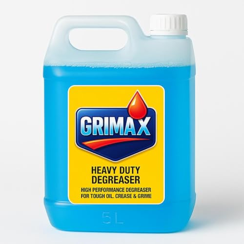 GRIMAX Heavy Duty Degreaser 5L – Industrial Strength Multi-Purpose Cleaner – Fast-Acting Grease & Oil Remover for Ovens, Kitchens, Catering Equipment, Workshops & Commercial Use – Bulk Value Pack