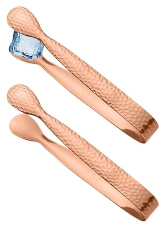 Ylnailky Pinzas Para Hielo - 2 Piezas Pinza Pequeña Para Aperitivos De Acero Inoxidable | Pinzas Para Aperitivos - Para Malvaviscos Bartender Té Café Panadero Restaurante Buffet Servicio Fiesta