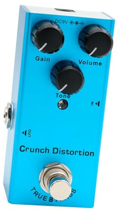 SEAFRONT Vintage Overdrive Guitar Effect Pedal, Mini Metal Drive Distortion Boost med LED-indikator, 10 Typer Av Analoga Chorus Digital Delay Tremolo-effekter för Elgitarrer (Blå)