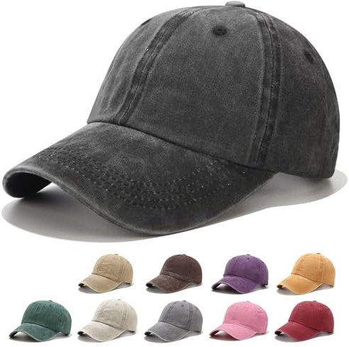 Fuantuda Cappello da Baseball, Berretto da Baseball Unisex, Regolabile Berretto da Baseballs in 100% Cotone, Cappello Visiera Donna, per Sport All'aperto, Adatta a Uomini e Donne