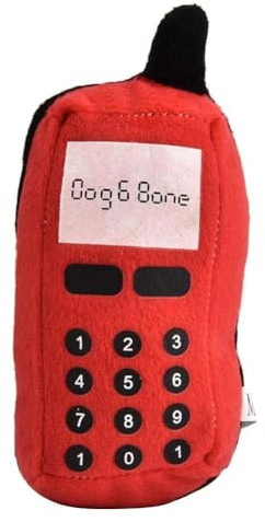 Pssopp Squeaky Felpa Juguete del teléfono Celular Chew Toy Pet Chew Squeaker Juguetes Divertido teléfono móvil Forma Juguete Interactivo para Gato(Rojo)