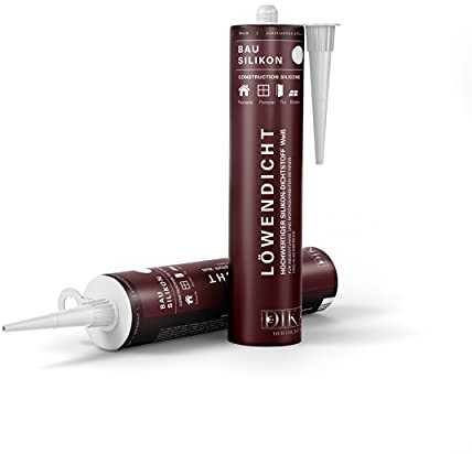 Dikara Silikon weiß für Innen- & Außenbereich | Löwendicht Bausilikon 310 ml | Fenster- & Fassadenabdichtung | Wasserfest/UV-beständig (3, weiß)