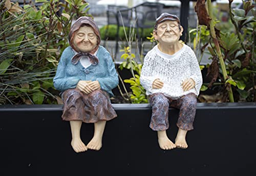 Marco Paul LED Grandparent Statues Grandmother & Grandfather Figurines Resin Ornament Decorative Sculptures Keepsake Home Indoor Outdoor Novelty Couple Gift