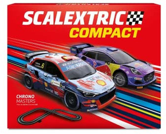 Scalextric - Circuito COMPACT - Pista de Carreras Completa - 2 coches y 2 mandos 1:43 (Chrono Masters)
