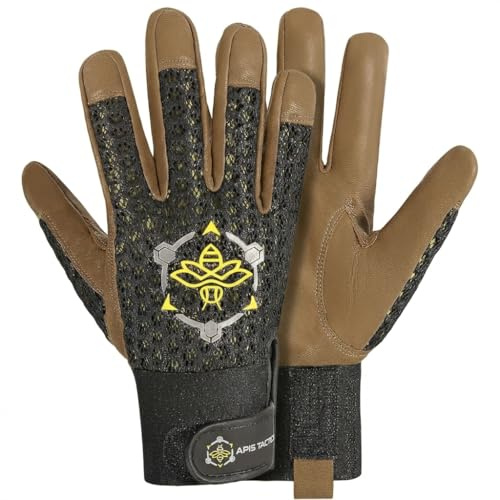 Apis Tactical Professional Goatskin Beekeeping Gloves with Ventilated Mesh Back – Flexible Sting-Resistant Protection, High-Dexterity Bee Gloves for Hive Inspections & Honey Harvest - (XL)