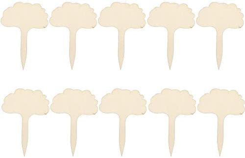 Juego de 20 carteles de madera de alta calidad, para escribir, diferentes formas, accesorios de jardín, bonitos carteles de madera, aprox. 10,8 cm x 6 cm, forma L