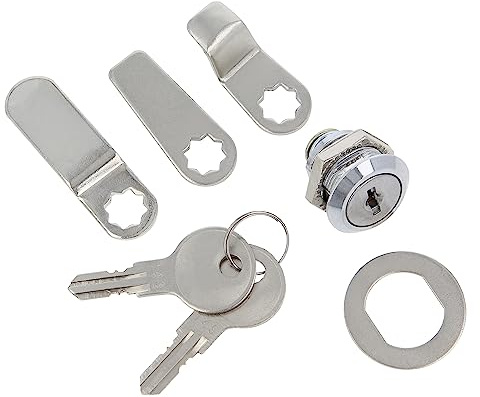 Amig - Serrure pour Boîte aux Lettres | Largeur Maximale 7 mm | Avec 3 Pênes de Tailles Différentes | Livrée avec 2 Clés | Système de Fermeture pour Casiers, Armoires, Meubles ou Tiroirs