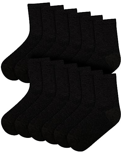A2Z 4 Kids Children Schoolwear - Socks 970 6 Pack Black 10-14