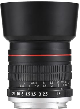 Andoer Objectif de caméra 85 mm à mise au point fixe F1.8 Grande ouverture Mise au point manuelle avec monture EF 7 groupes 10 éléments Compatible avec Canon EOS Rebel T8i T7i T6 T3i T2i 4000D 2000D