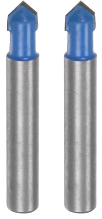 QUARKZMAN 2pz Fresa per Router 0,2 Dia 1/4 Attacco 90 Gradi Fresa a Candele Tipo V in Carburo per Lavorazione Legno Falegnameria Incisione Bordi Rifilatore Cutter Strumenti