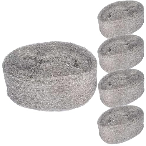 5 Stück Wirksam Stahlwolle Gegen Mäuse,Stahlwolle für Löcher und Wand Risse von Haus Lüftungsgitter Garage Garten und für Reinigen und Polieren