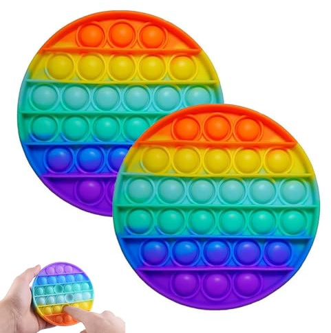 2 PCS Push Pop Fidget Toys, Push and Pop Bubble Sensory Fidget Toy, fidget poppers for toddlers, for Teen Women Men Boys Girls (Square)