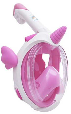Markshop Snorkel Set Kids 6-14 – Full Face Snorkel Mask for Children, Unicorn Kids Snorkel Set with 180° Panoramic View, Anti-Fog & Anti-Leak Snorkel Mask – Gift for Boys & Girls (Pink)