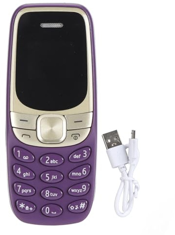 lvifloae más pequeño teléfono móvil Dialer Bluetooth Tarjeta SIM Dual gsm 2G Mini teléfono Celular Desbloqueado con Bluetooth de Manos Libres para Estudiantes de niños Material (Violet)