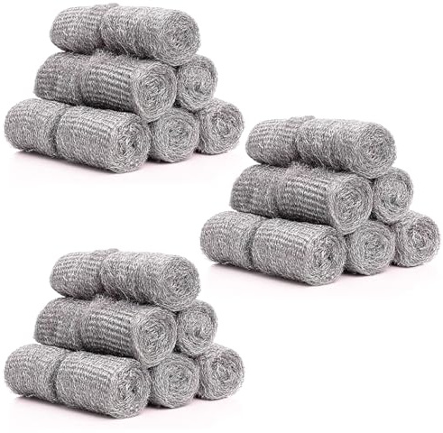 36PCS Steel Wool Mice 0000 Ultra Fine Steel Wool Set - Steel Wire Wool Mice Blocker for Rodent Control, Fine Steel Wools for Cleaning Polishing, Mouse Hole Filler for Home Garage Garden