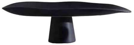 YANGJINGOZ-2025 Fruttiera asimmetrica con piedistallo, piatto da portata moderno e minimalista for spuntini, decorazione tavolo for soggiorno Portafrutta da Tavola(Nero,Grande)