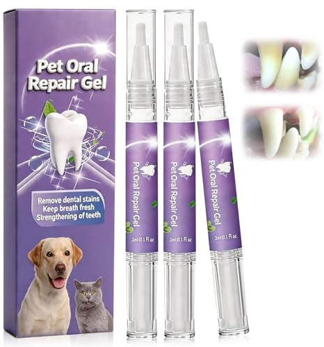 3 Piezas Gel De Cuidado Dental Para Perros Y Gatos, PortáTil BolíGrafo Para Cuidado Bucal De Mascotas, Combate El Sarro, Fortalece Dientes, Previene El Sarro Mal Aliento, Gatos Y Perros