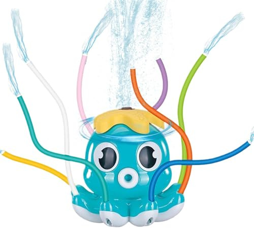 Kids Water Sprinkler - Octopus-Shaped Yard Sprinkler With 8 Swinging Tubes | Outdoor Water Sprayer Garden Toy For Ages 3+ Boys Girls Pool Lawn School Birthday Travel Park Backyard Patio