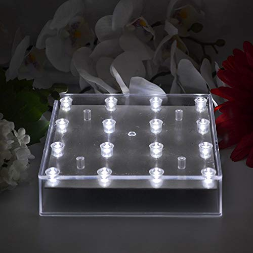 Simplelight 5 Inch Square LED Light Base - Perfect for Glass Art, Ideal Led Display for Vases, Centerpieces (5inch Square LED Vase Base Light, White)