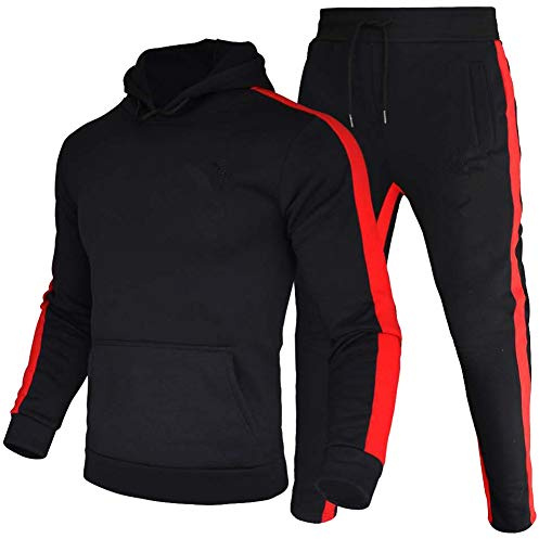 amropi Survêtement Homme Sweat à Capuche et Pantalon Ensemble Jogging de Sport 2 Pièces (Noir,M)