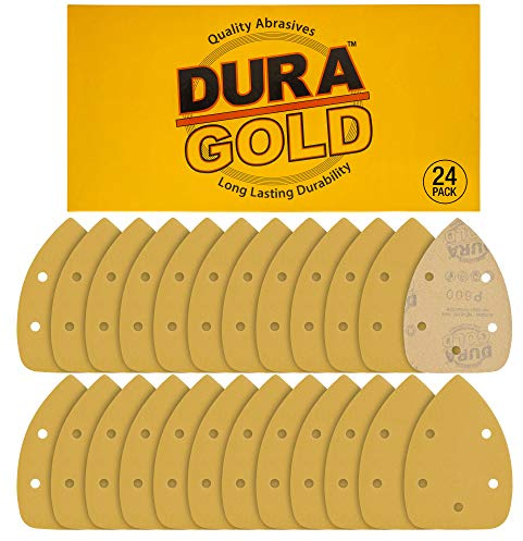 Dura-Gold Mouse Detail Sander Sandpaper Sanding Sheets, 5 Hole, 600 Grit