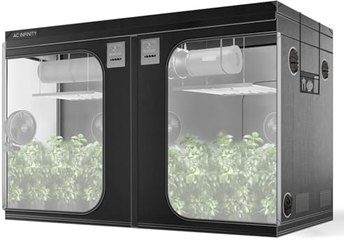 AC Infinity CLOUDLAB 811 – Advance Grow Zelt 300 × 300 × 200 cm, 25 mm Stahlstangen, 2000D Mylar, für Hydroponik und Indoor Growing