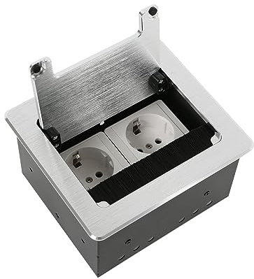 Inbyggt uttag med lock, 2 fack bordsuttag golvuttag infällt uttag för kök, kontor (2AC)
