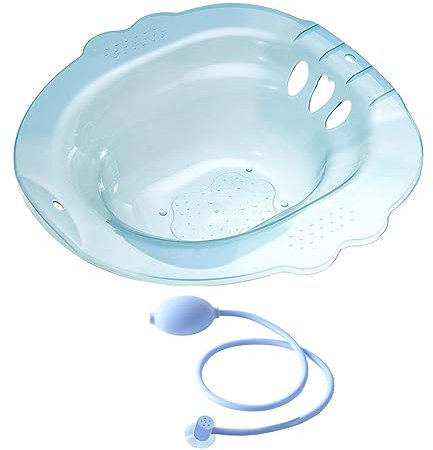 predolo Traslucido Bidet 15x15x4,7, Bidet Portatile per WC per Chi Soffre di Emorroidi, Hip Basin Bidet con Sciacquone per Adattarsi alla Maggior Parte dei Sedili WC Standard, Blu