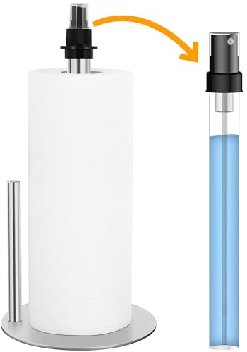 Wekuch Soporte para Toallas de Papel Pesado, dispensador de Aerosol/Botella de Bomba integrada (Plata)