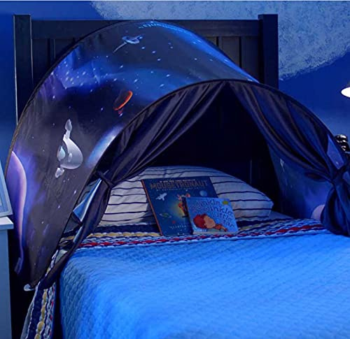 Tentes de lit Fantasy Fun Pliable Pop up Outdoor Indoor Dream Twin Size pour garçons et Filles, Tentes de Jeu pour Enfants, Cadeaux d'anniversaire (Espace)
