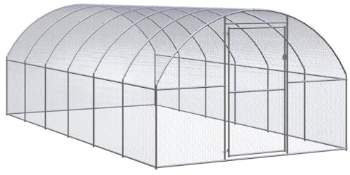 Willood Outdoor-Hühnerstall Verzinkter Stahl ohne Dach 3 x 6 x 2 m freilaufgehege Outdoor Kaninchen Katzen Chicken