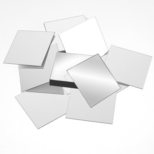 30PCS Acrylic Square Mirror Self Adhesive Small Square Mirror 2 Inches Mini Size Definition Tiny Mirror Tiles for Crafts DIY Projects Supplies Home Wall Tables Kitchen Bathroom Decoration