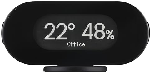 Jacob Jensen Wetterstation – Klimastation Innen mit E-Ink Display – Eingebautes Thermometer – Aluminiumgehäuse – Wandmontierbar – 11,5 x 2,3 x 5,5 cm – Schwarz