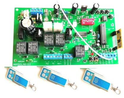 ZKLGS Moteur de Portail Coulissant, Ouvre-Porte battante Automatique, 150kg, opérateur de Moteur, Circuit imprimé, contrôleur de Carte électronique pour Moteur de Portail Coulissant(Kit 4)