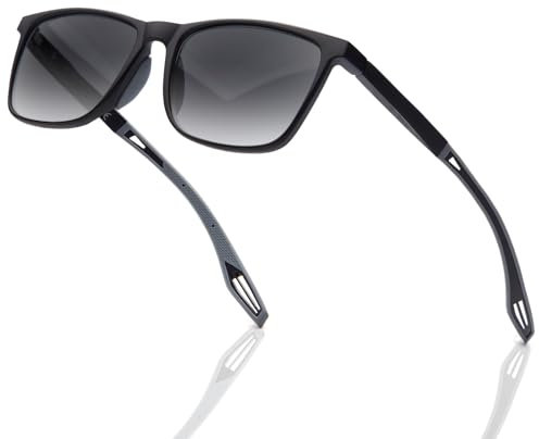 Amorays occhiali da lettura da sole elegante Protezione UV400 TR90 Montatura dal design sportivo con cerniera a molla Occhiali da lettura per Donna Uomo TYLH8090（Nero，+2.50）