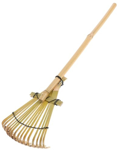 IWOWHERO Rastrello da Giardino in Bambù Leggero per Sabbia Piccolo Strumento Giardinaggio Versatile per Livellare Sabbia e Coprire Radici Design Giapponese Elegante per Cortili e Parchi